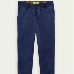 Scotch and Soda boys slim fit blue velvet pants